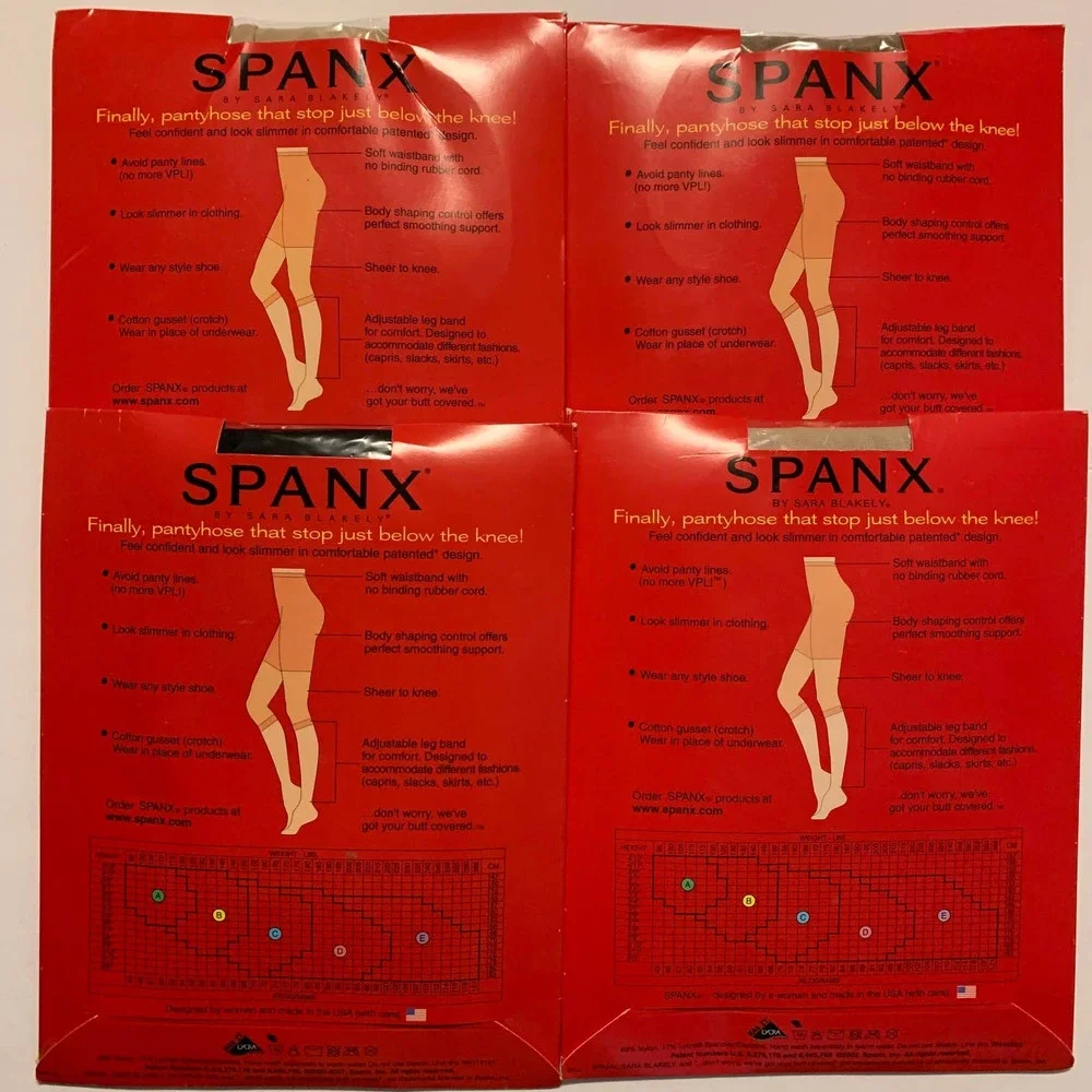 SPANX Footless Body Shaping Pantyhose Lot of 4 NWB Women's Size E‎